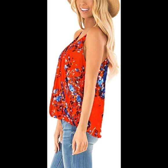 Deep V Neck Wrap Spaghetti Strap Tank Top - Picture 6 of 6